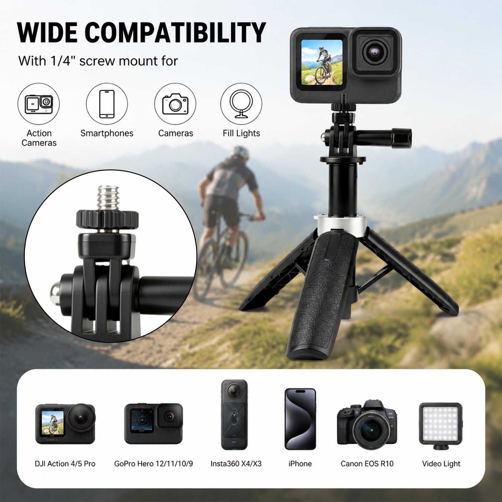 Klein, uitschuifbaar statief,  - Gopro Action Camera Hero 13 Black recensie en prijs